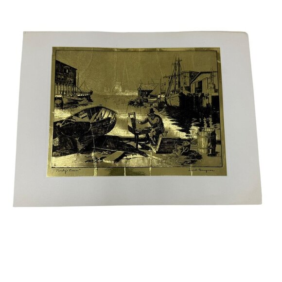 Lionel Barrymore Collectors Portfolio Of 4 Gold-Etch Prints Vintage - Picture 3 of 8